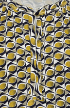 Golden Olive Abstract Print Sleeve Top