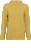 Golden Olive Funnel Neck Ribbed Jumper