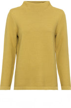 Golden Olive Funnel Neck Ribbed Jumper