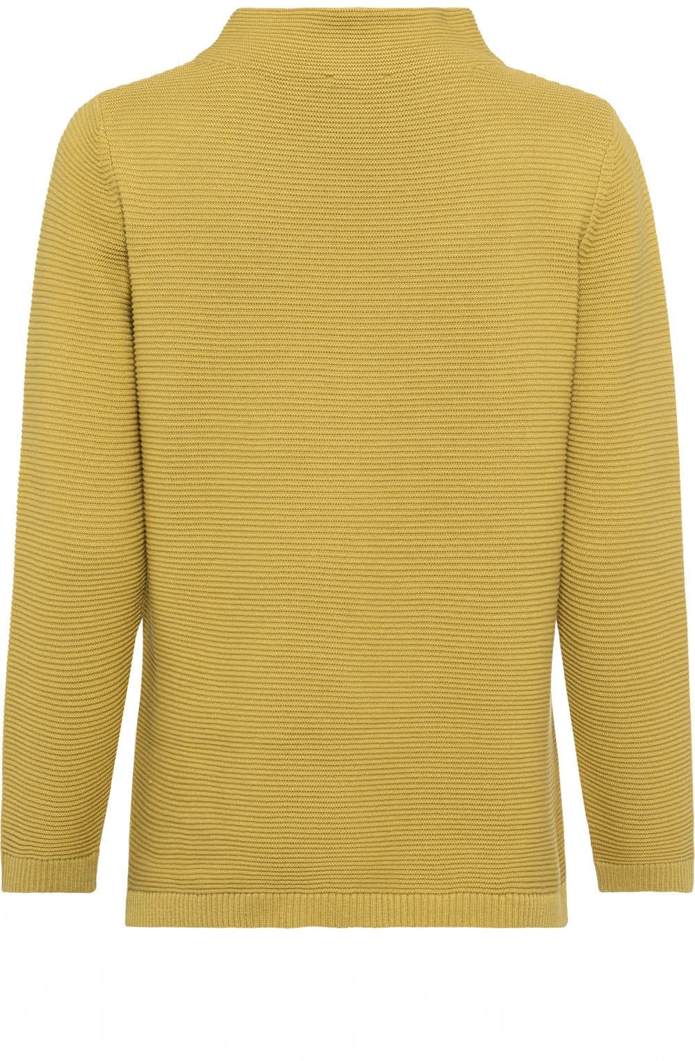 Golden Olive Funnel Neck Ribbed Jumper