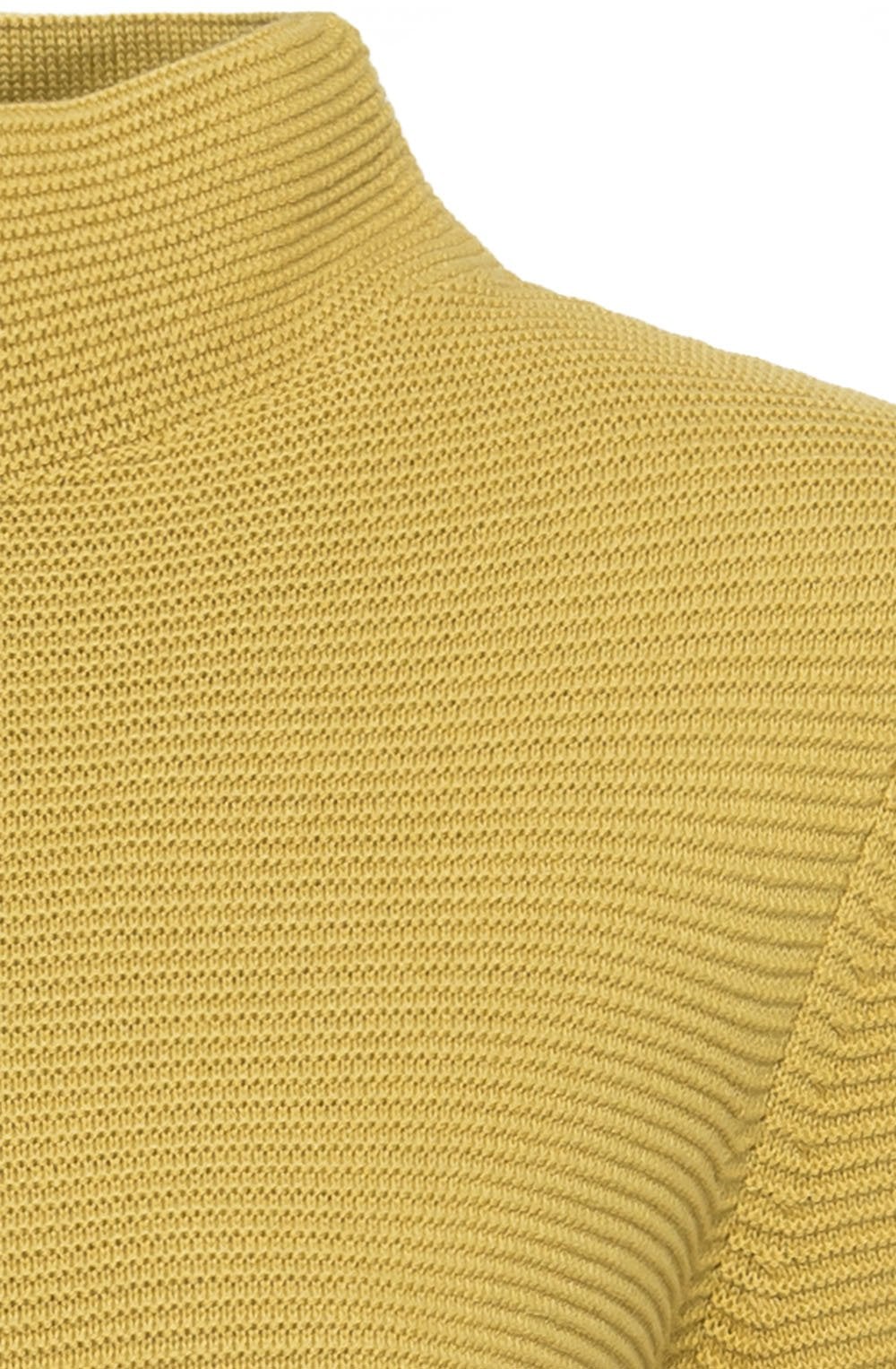 Golden Olive Funnel Neck Ribbed Jumper