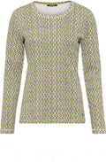 Golden Olive Patterned Jersey Top