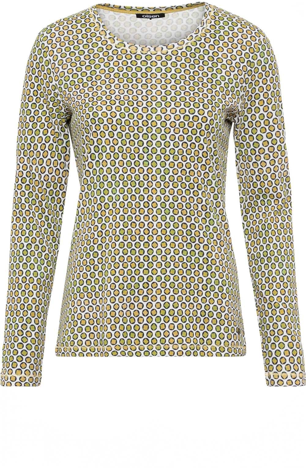 Golden Olive Patterned Jersey Top