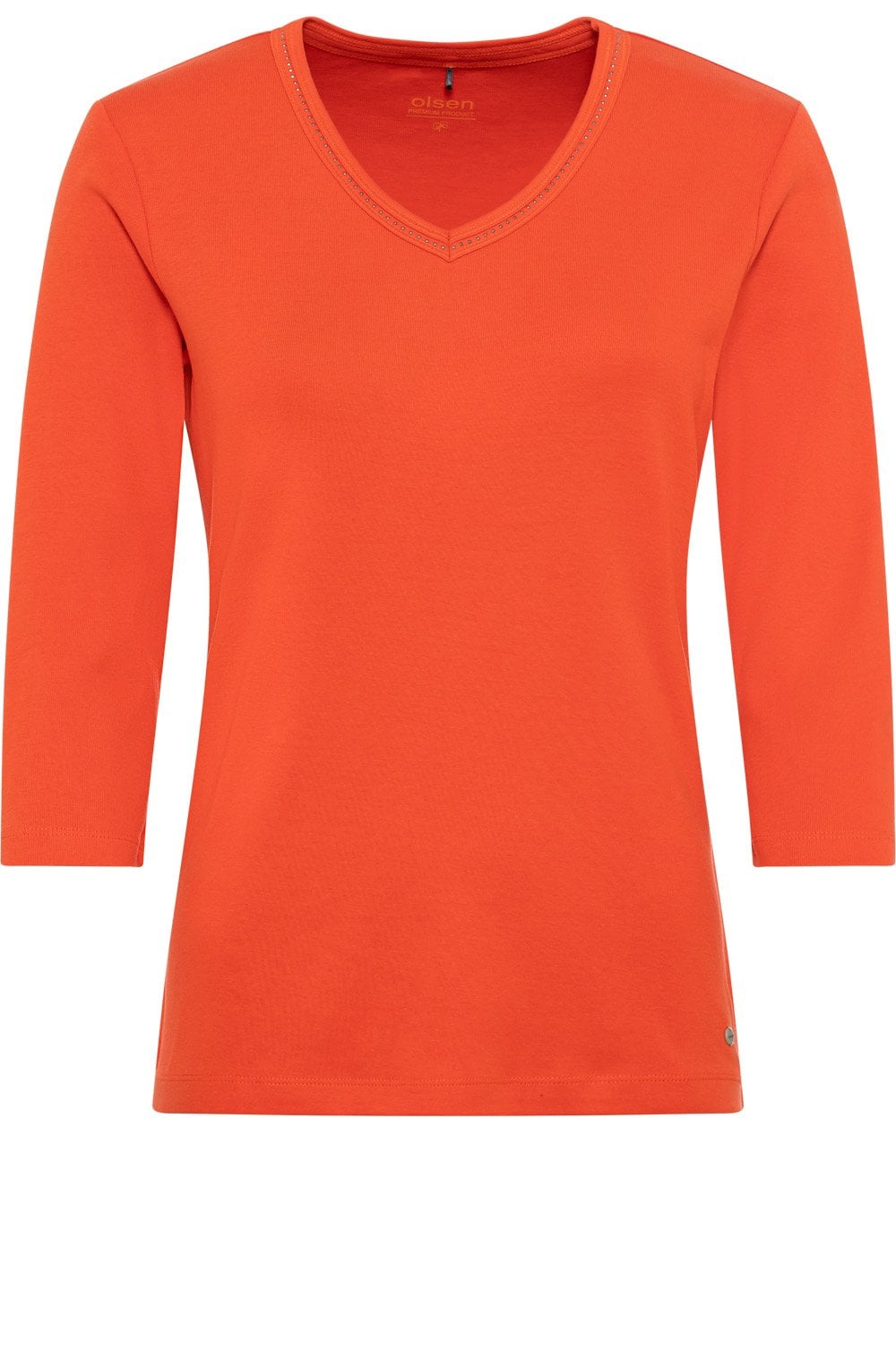 Golden Orange Rhinestone Jersey Top