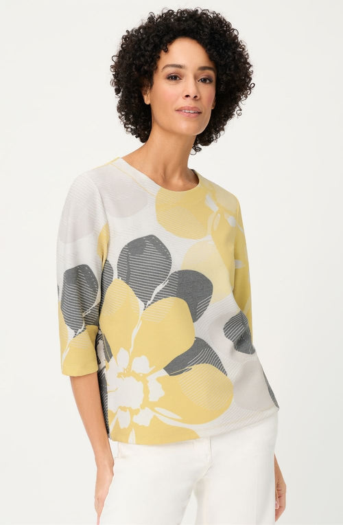 Golden Yellow Floral Pattern Henny Sweatshirt