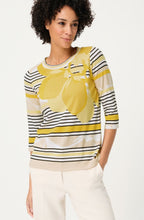 Golden Yellow Floral Striped Top
