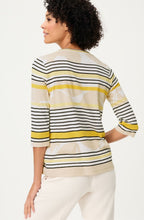 Golden Yellow Floral Striped Top