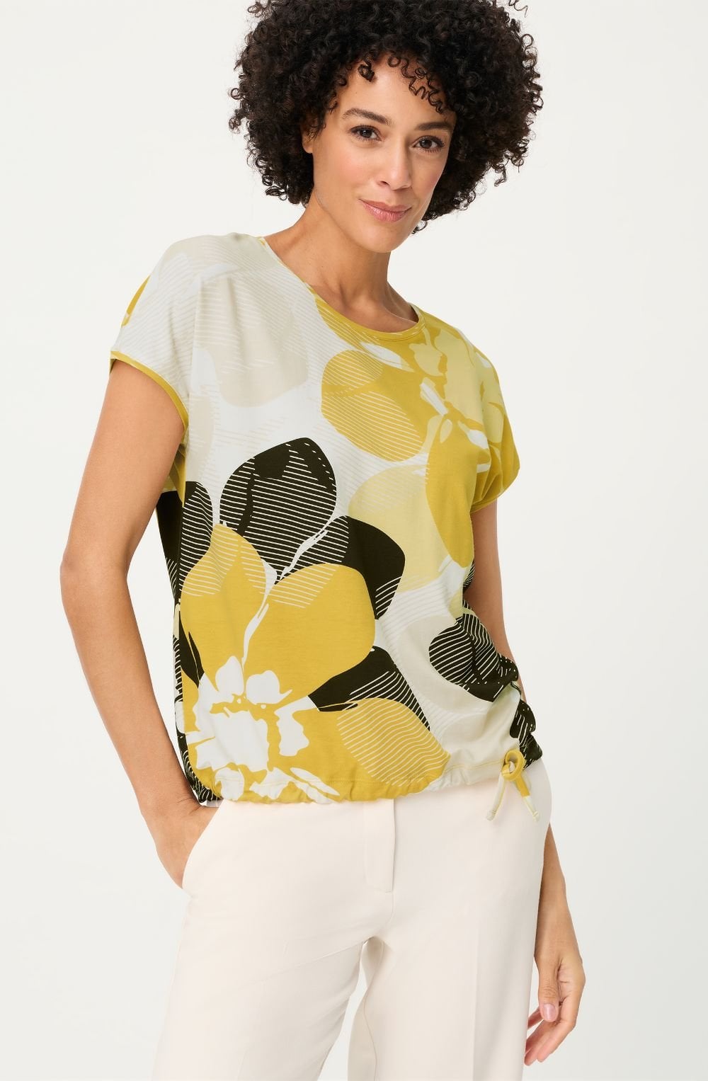Golden Yellow Flower Design T Shirt