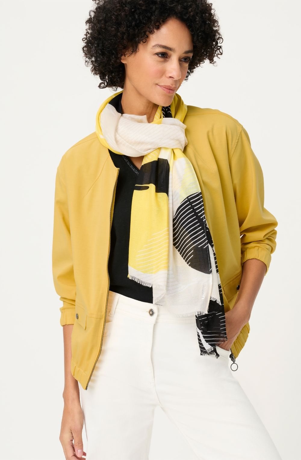 Golden Yellow Lightweight Frayed Edge Scarf