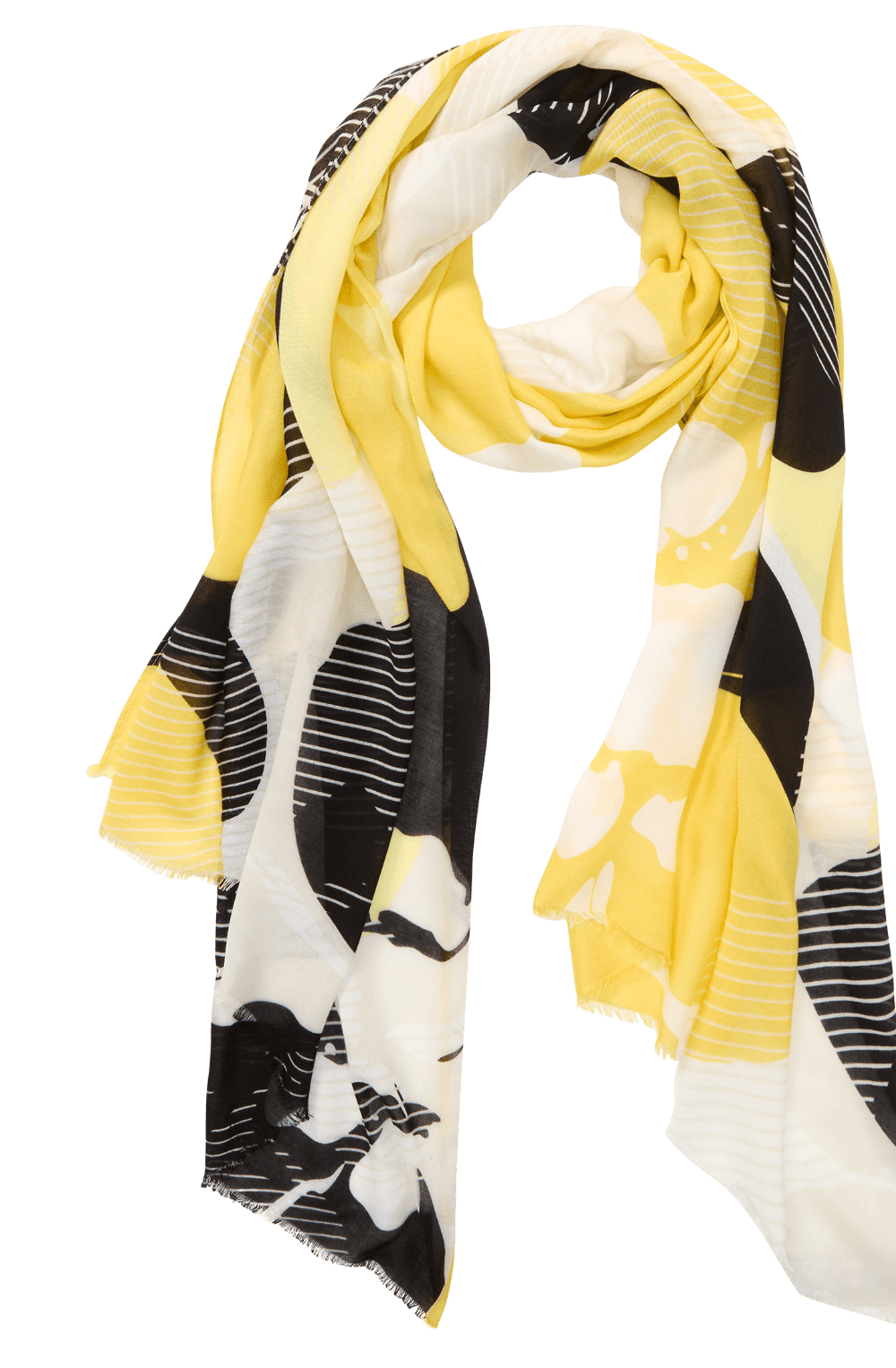 Golden Yellow Lightweight Frayed Edge Scarf