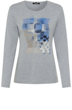 Granite Grey Abstract Sparkle Edda Top