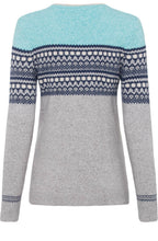 Granite Grey and Aqua Fair Isle Jumper