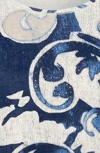 Granite Grey and Blue Paisley Print Edda Top