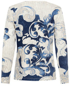Granite Grey and Blue Paisley Print Edda Top