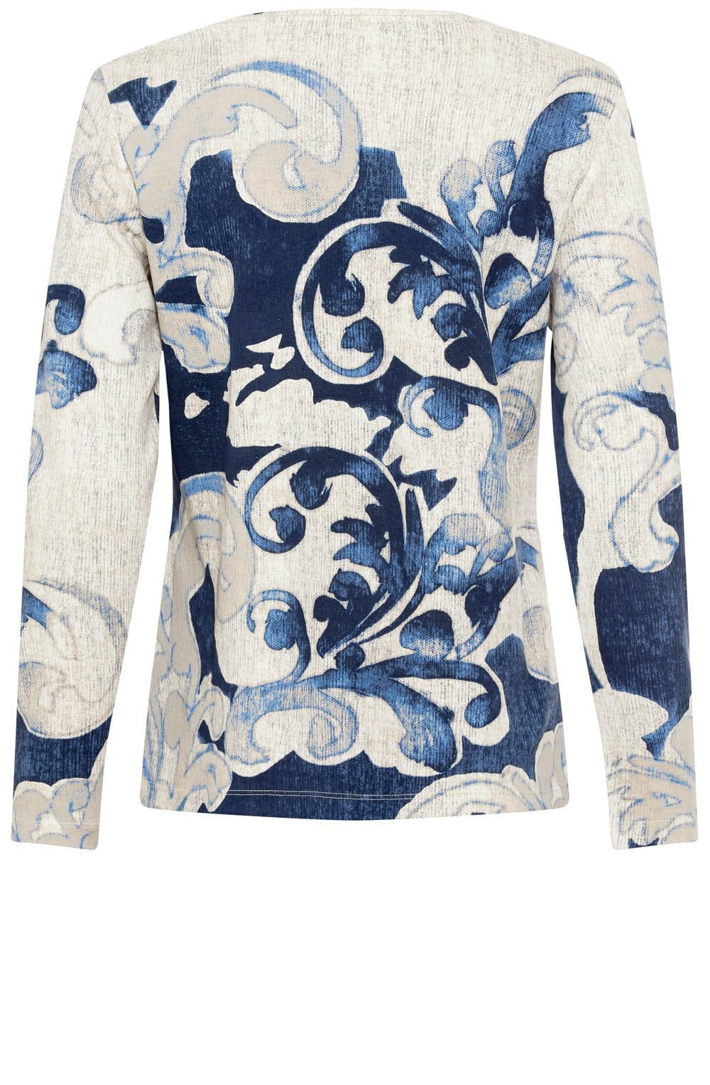 Granite Grey and Blue Paisley Print Edda Top