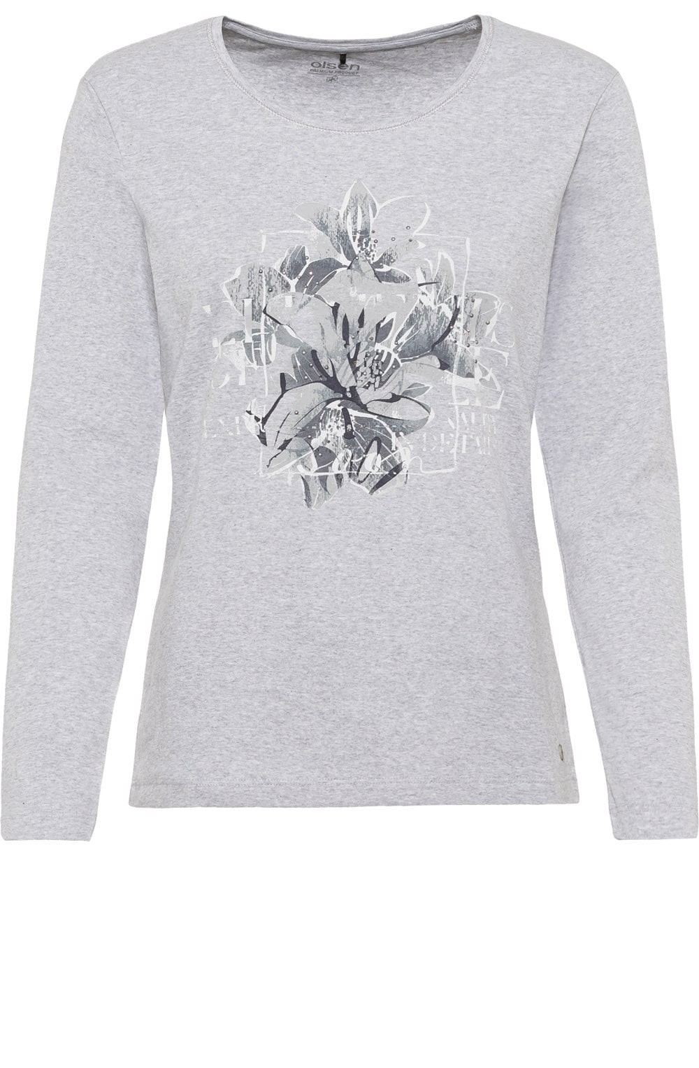Granite Grey Floral and Diamante Top