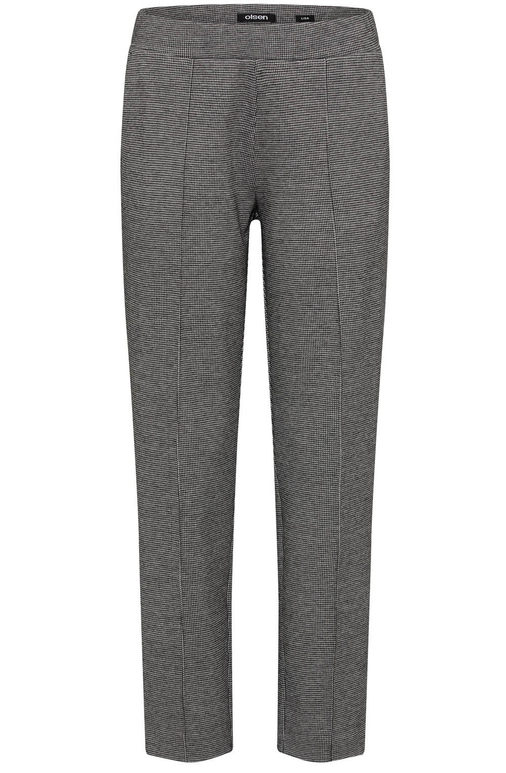 Granite Grey Mini Houndstooth Straight Fit Trousers