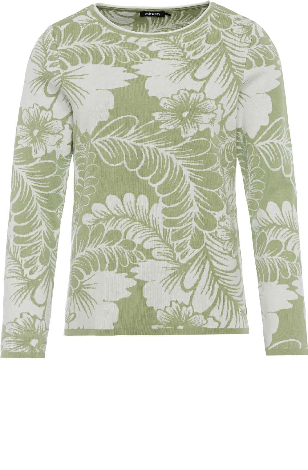 Green Floral Design Jumper