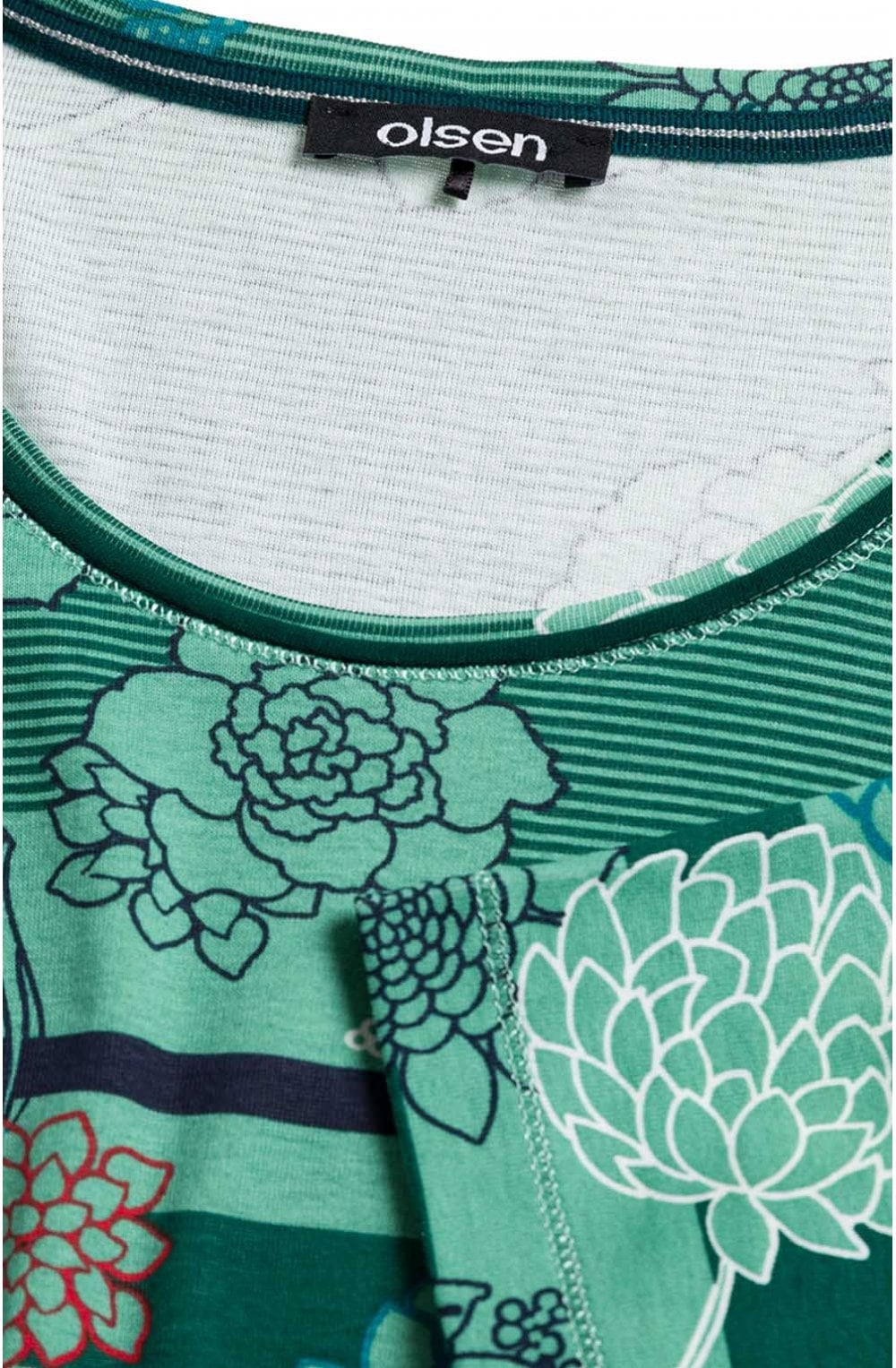 Green Floral Print T Shirt