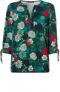Green Floral Print Top