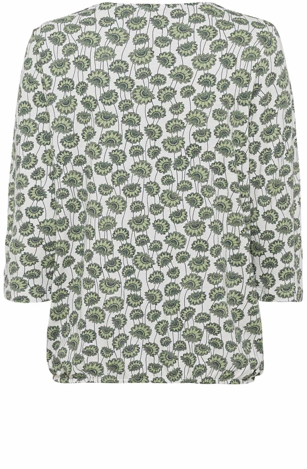 Green Floral Print Top