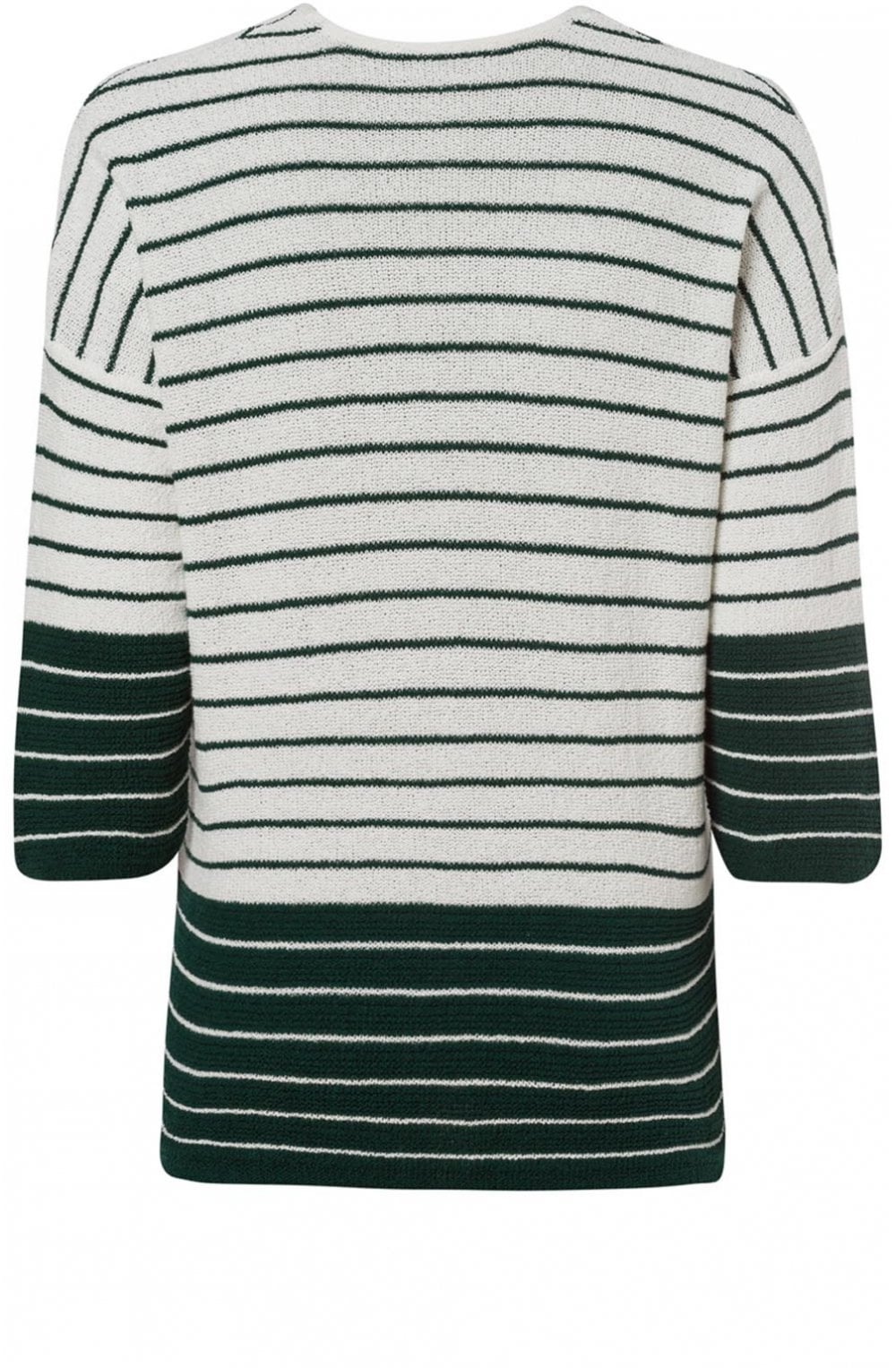 Green & Off White Striped Jumper