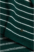 Green & Off White Striped Jumper