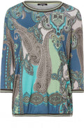 Green Paisley Print Top