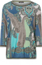 Green Paisley Print Top