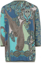 Green Paisley Print Top