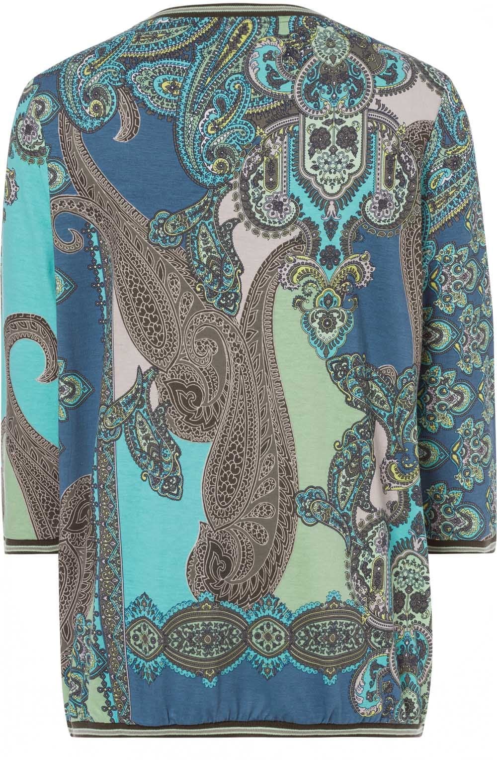 Green Paisley Print Top