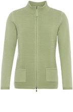 Green Ribbed Front Cardigan
