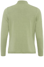 Green Ribbed Front Cardigan