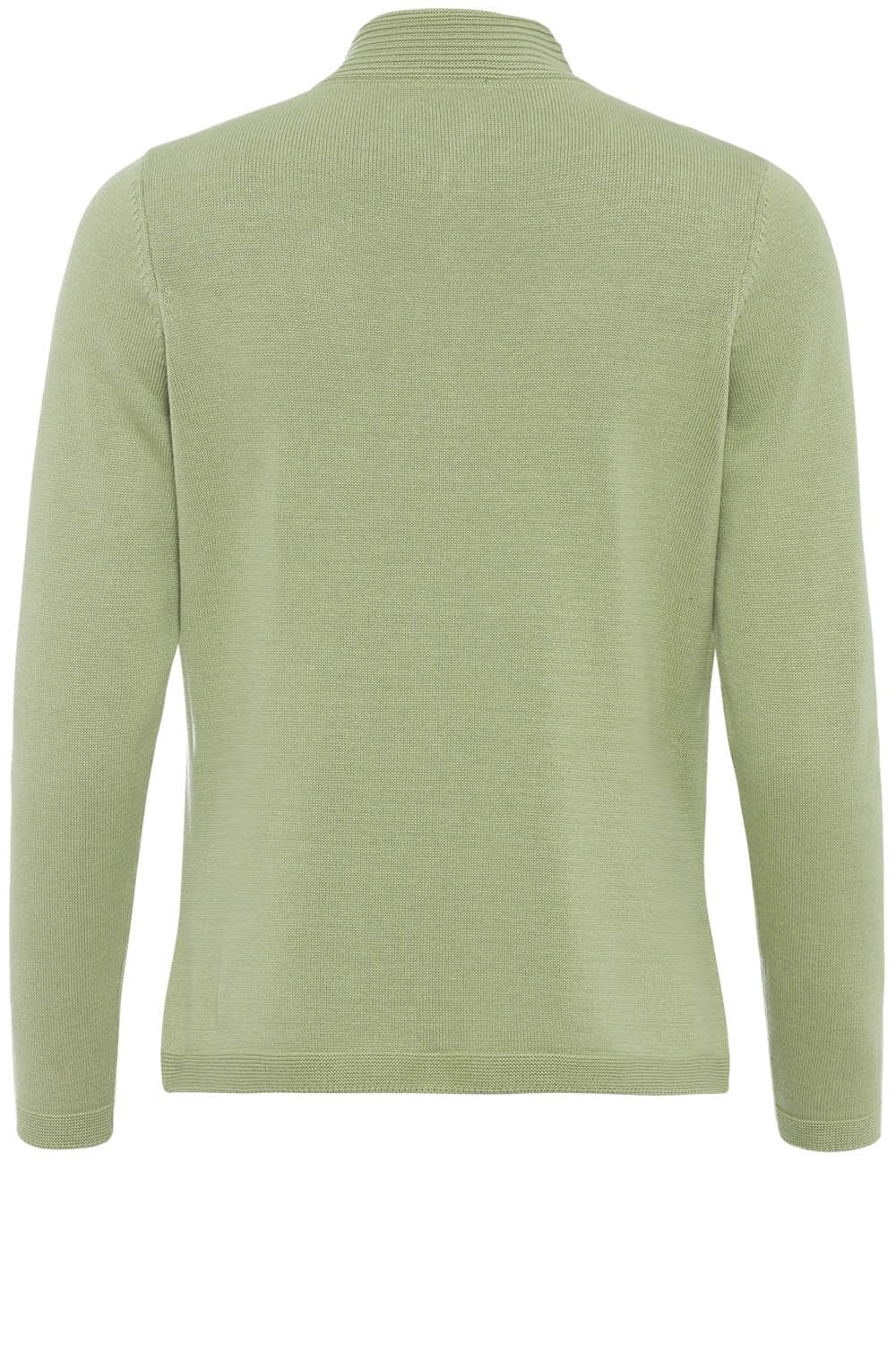 Green Ribbed Front Cardigan