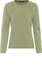 Green Ribbed Front Jumper