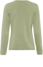 Green Ribbed Front Jumper