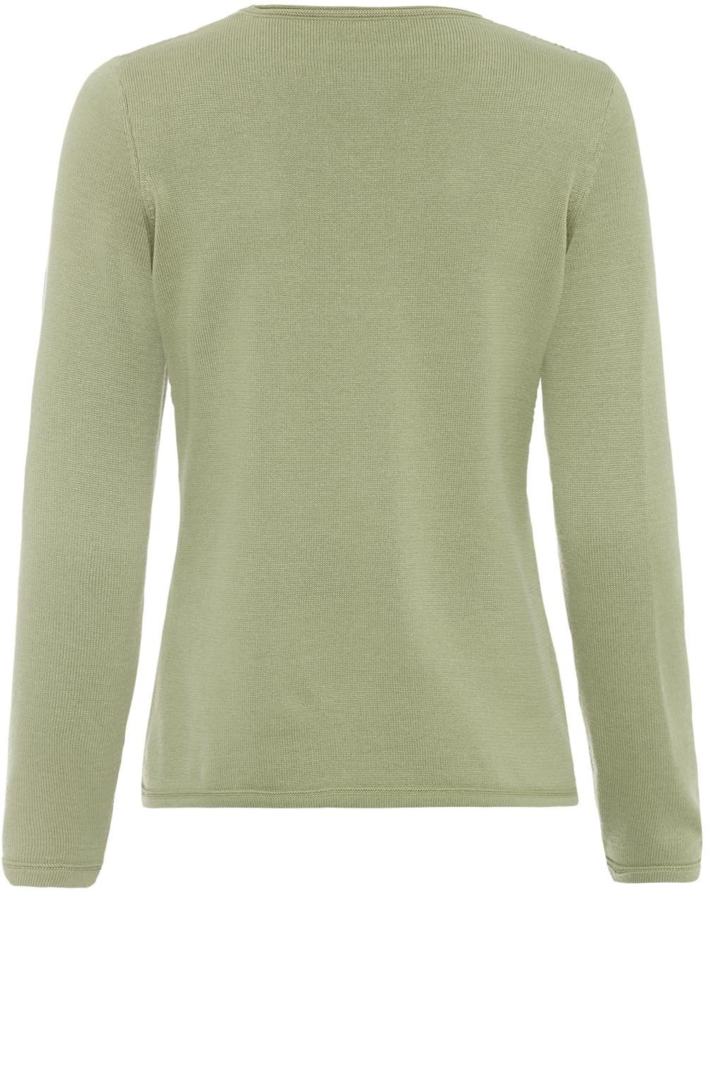Green Ribbed Front Jumper