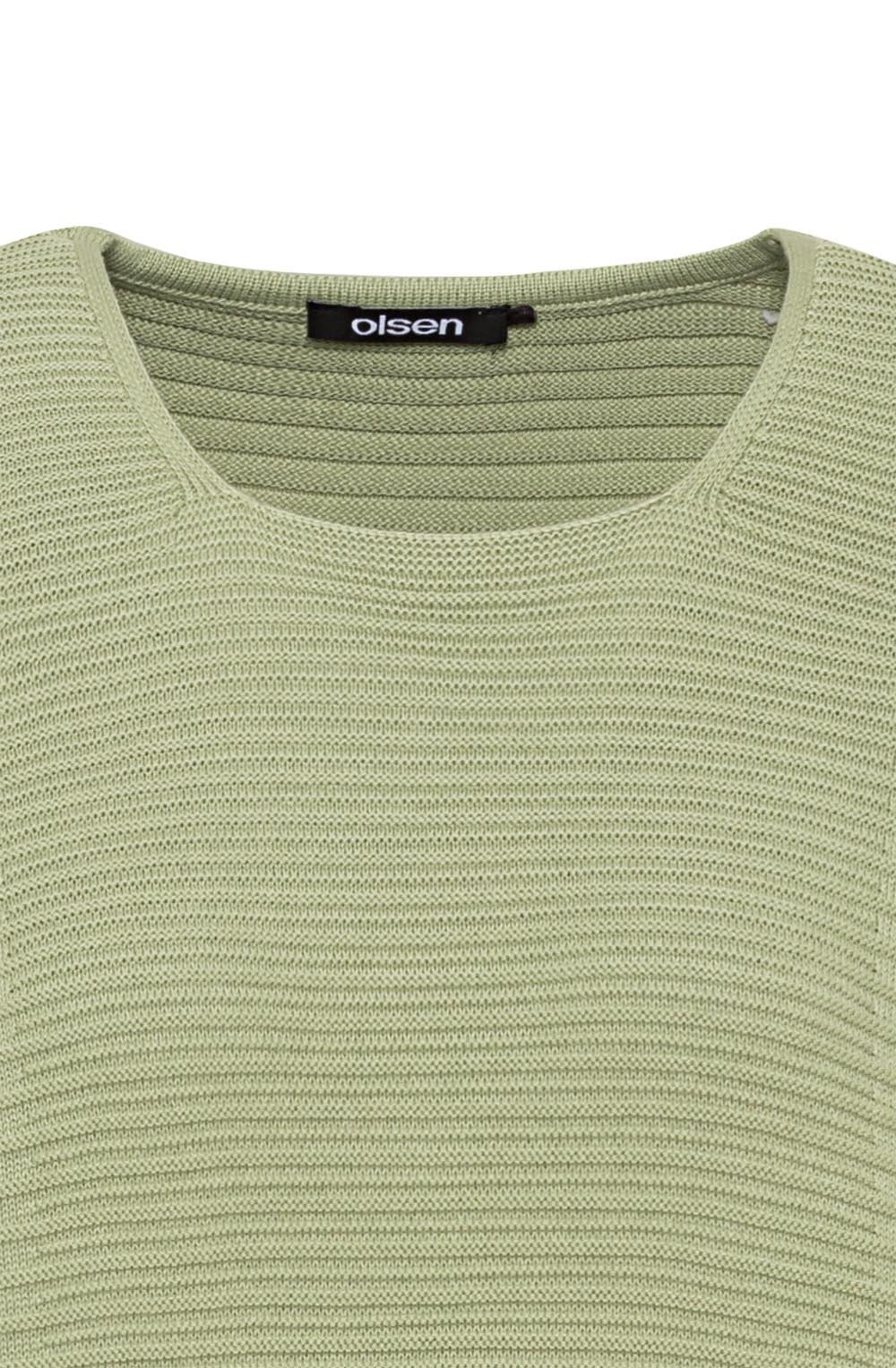 Green Ribbed Knit Jumper
