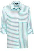 Green Striped Relaxed Shirt
