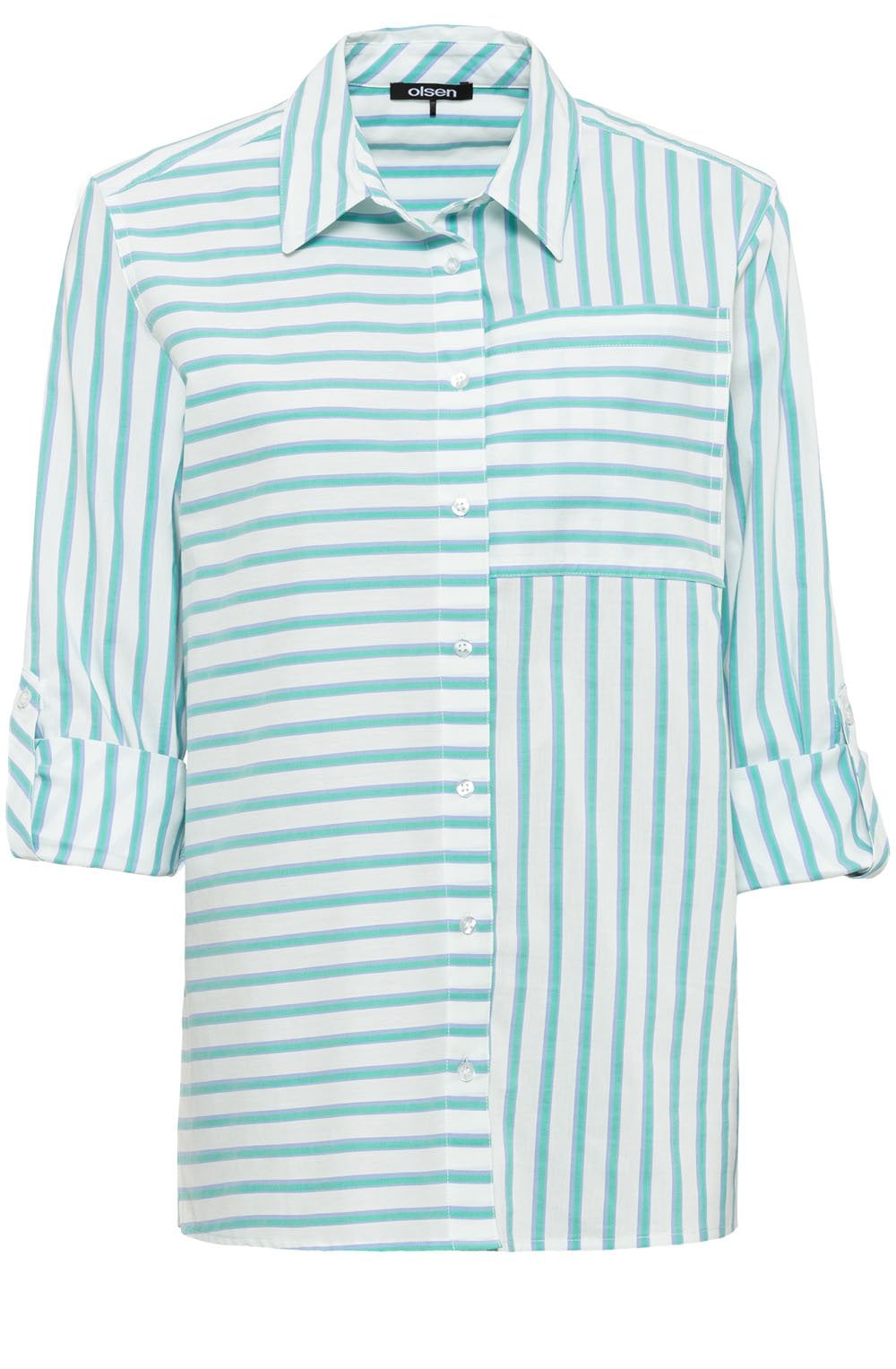 Green Striped Relaxed Shirt