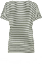 Green Tea Floral and Stripes T Shirt