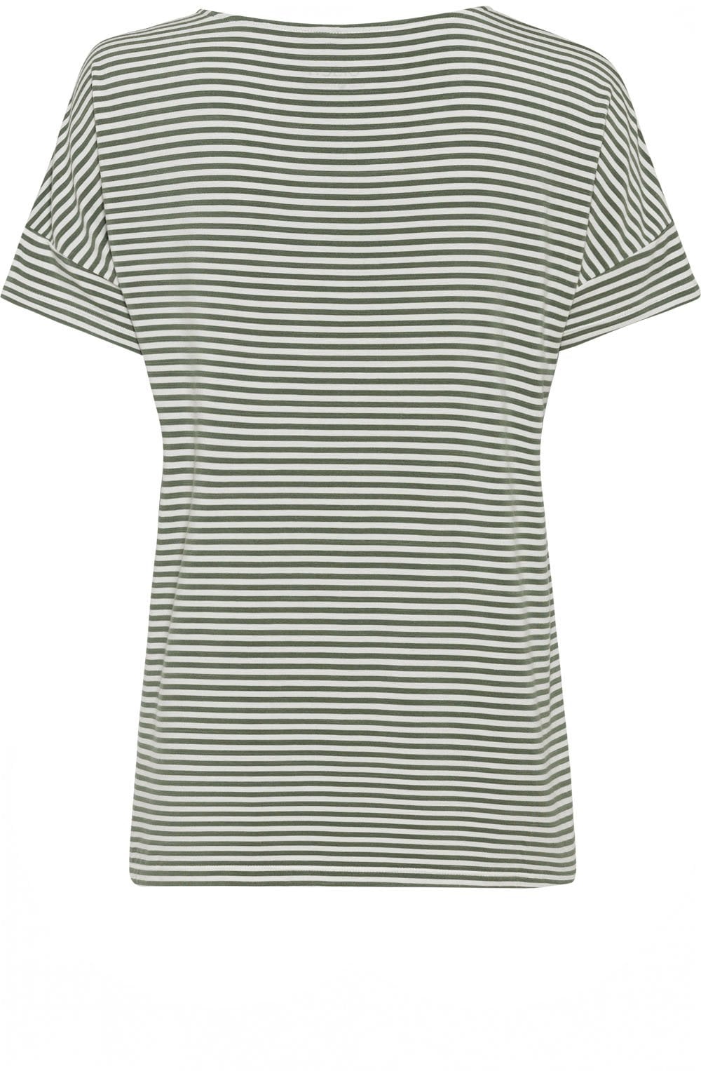 Green Tea Floral and Stripes T Shirt