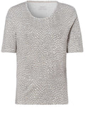 Grey Abstract Square Print T Shirt