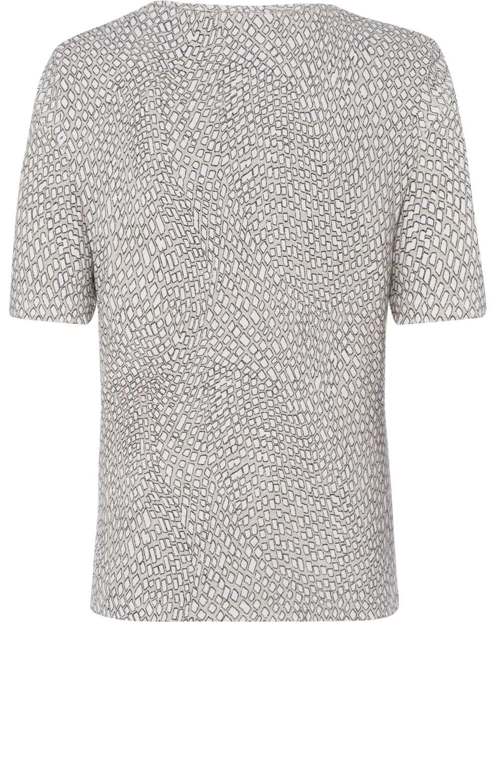 Grey Abstract Square Print T Shirt