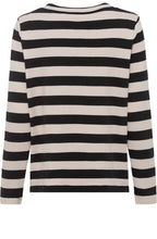 Grey and Cream Animal Print and Stripes Sweatshirt