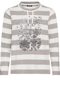 Grey Bold Pattern Striped Jumper