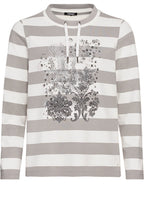 Grey Bold Pattern Striped Jumper