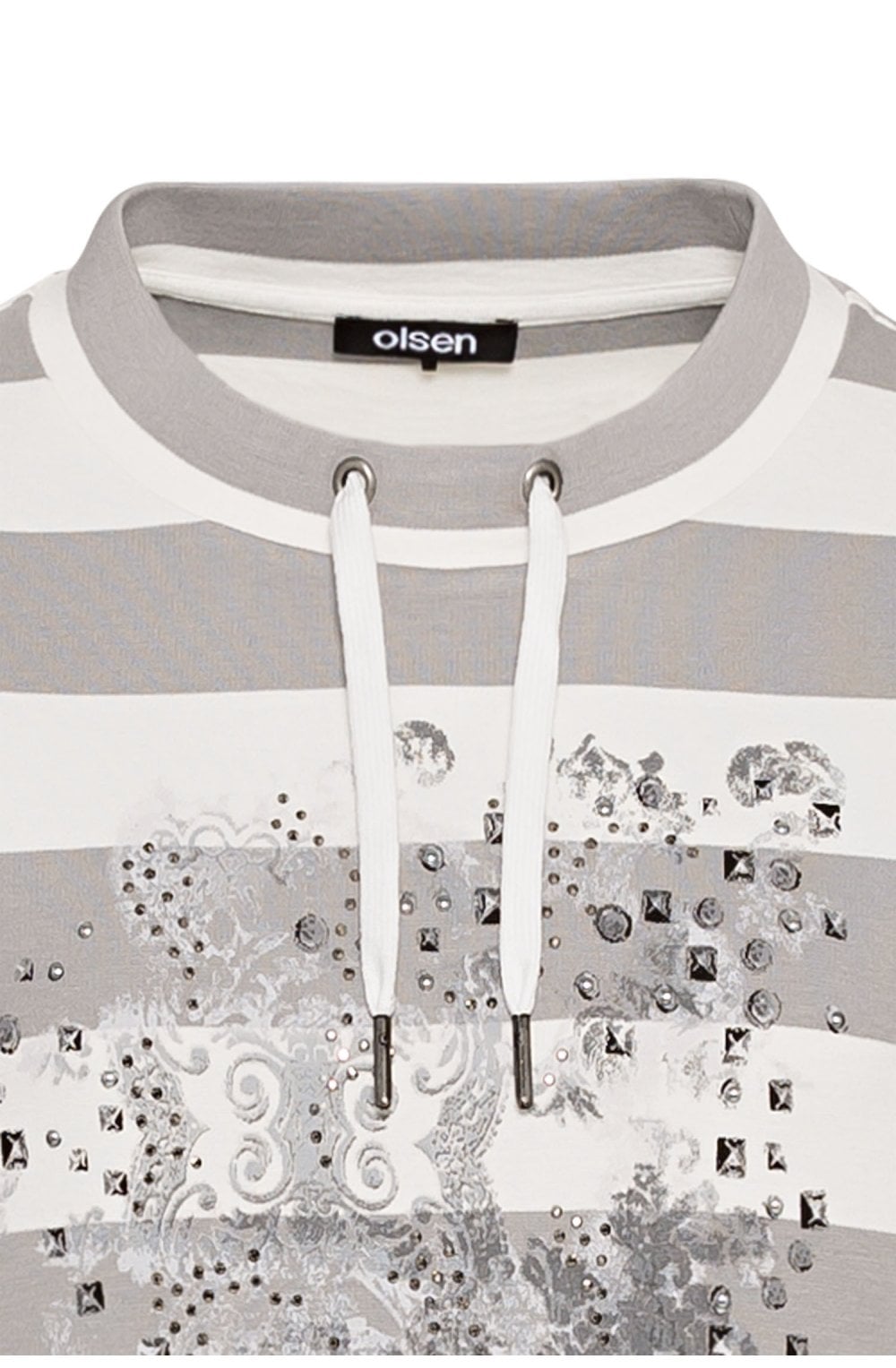 Grey Bold Pattern Striped Jumper