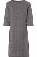 Grey Check Fitted Dress