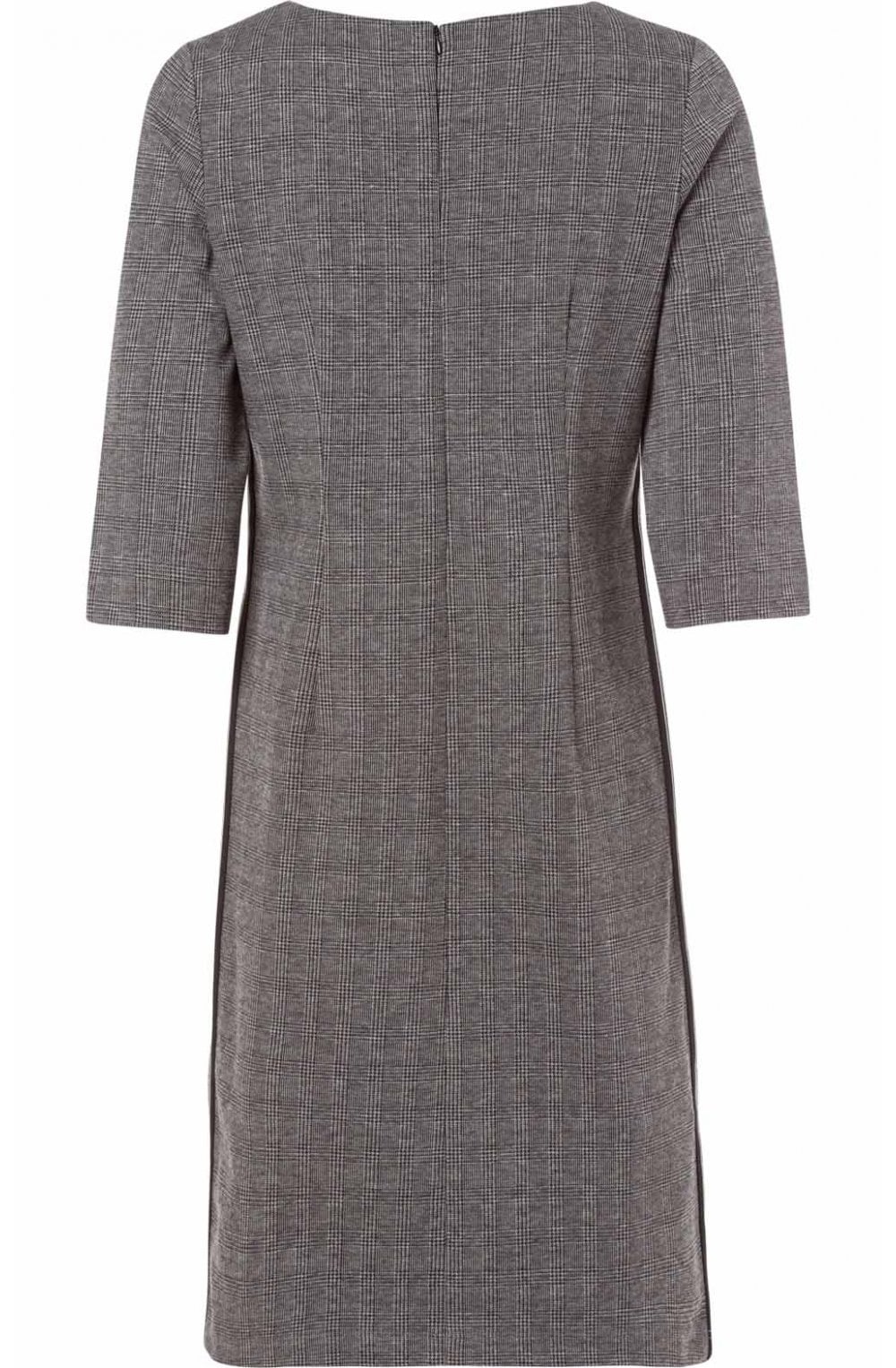 Grey Check Fitted Dress
